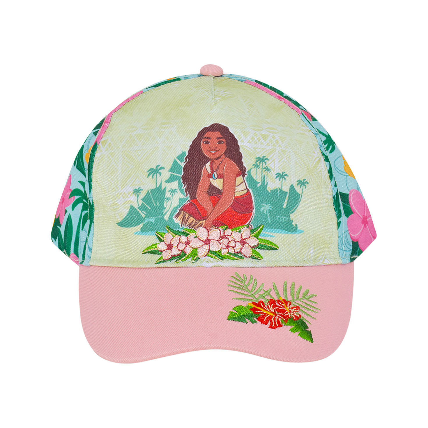 Floral Moana Youth Baseball Cap With Pink Bill front image number 1