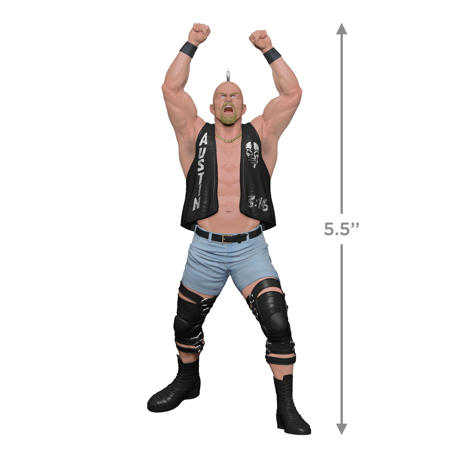 WWE Stone Cold Steve Austin Keepsake Ornament measurement image number 3