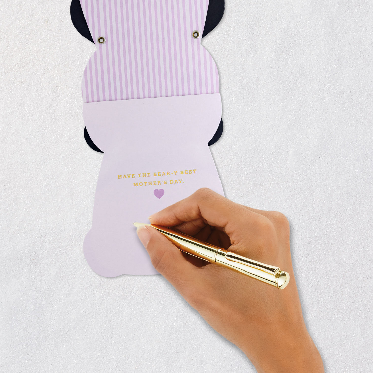 Panda Bear With Hearts Paper Craft Mother's Day Card Signing card image number 7