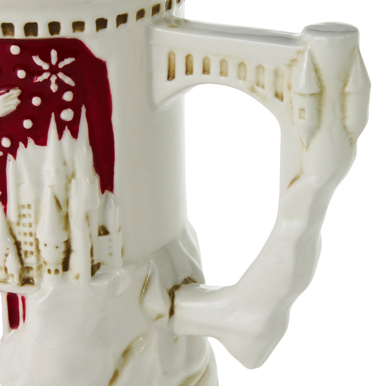 White and Red Harry Potter Hogwarts Sculpted Mug upclose view image number 4
