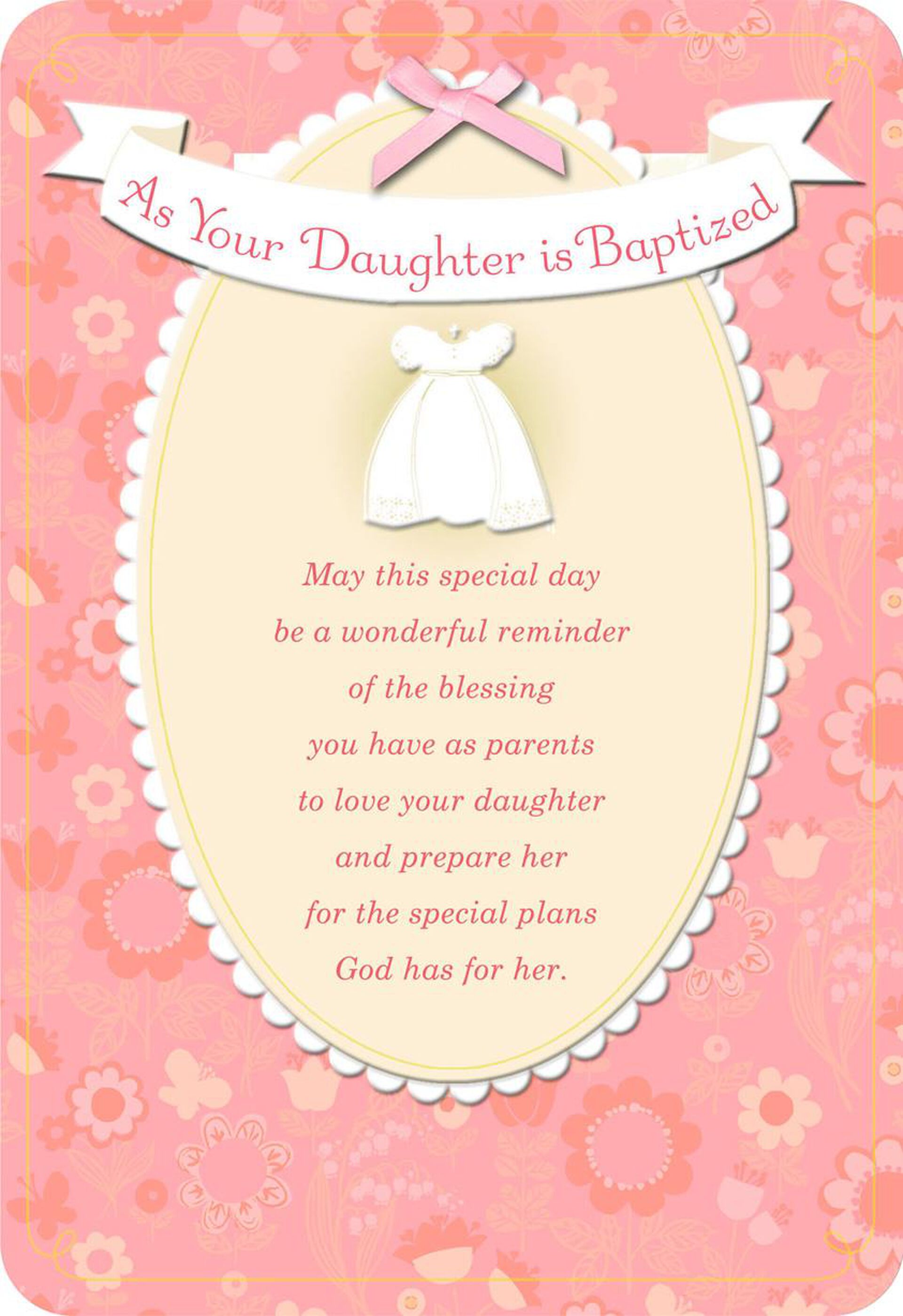 White Christening Gown Baby Girl Baptism Card Greeting Cards Hallmark