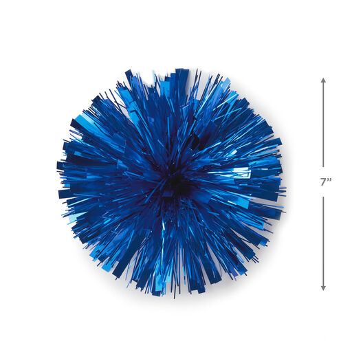 Royal Blue Metallic Pom Pom Gift Bow, 7", Royal Blue