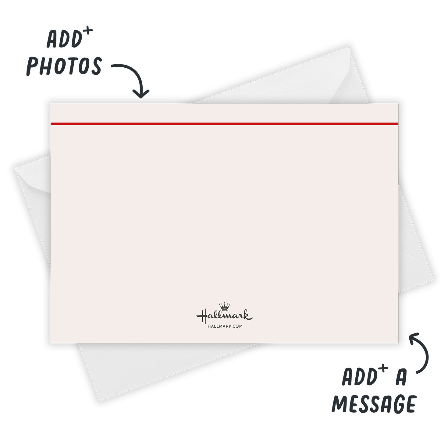 Wonderful Life 5 Photos Personalized Holiday Card Card back with Envelope indicating personalization image number 3