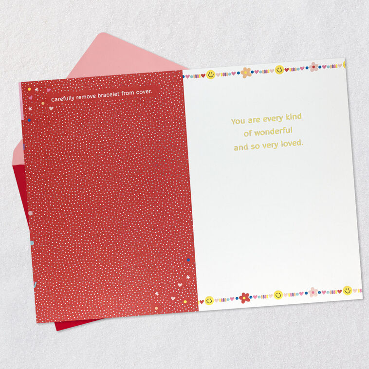 You're Every Kind of Wonderful Love Card for Kids With Friendship Bracelet, , large image number 3