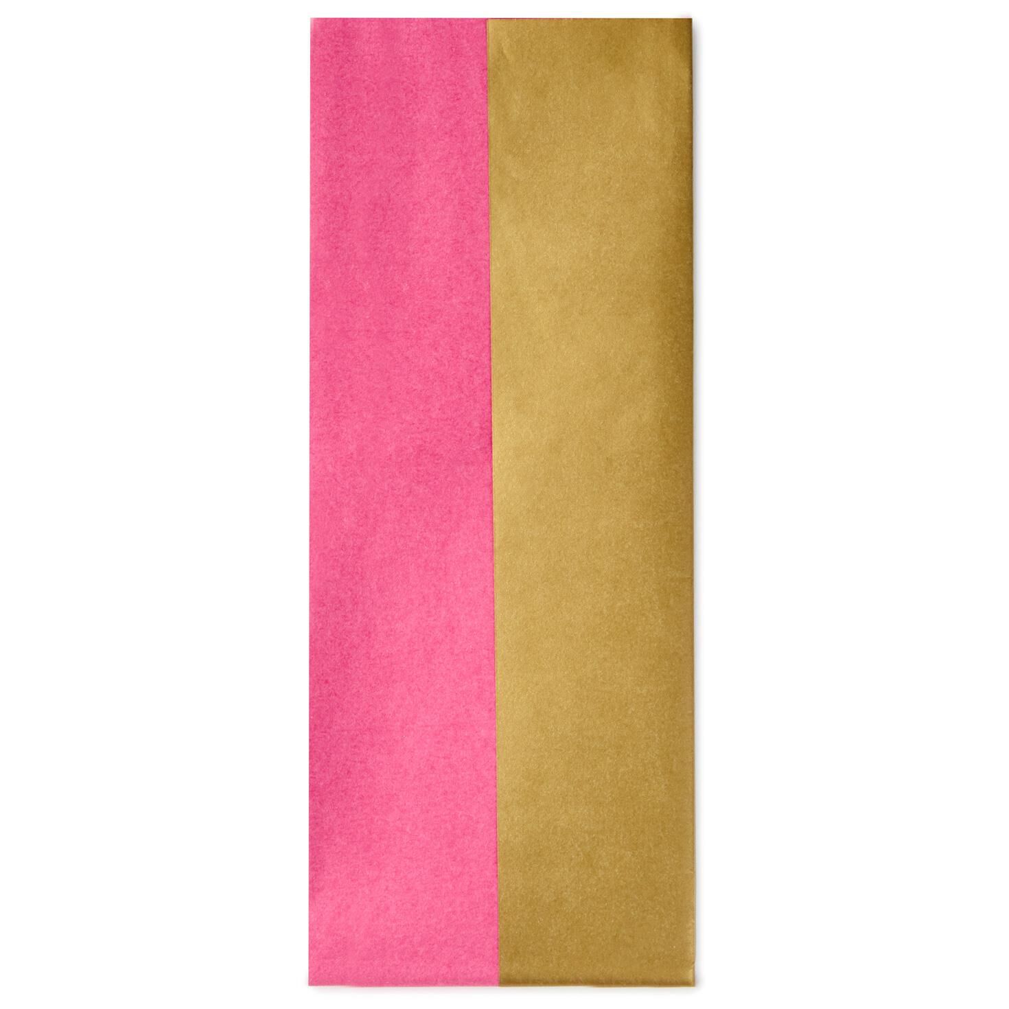Hot Pink and Gold 2-Pack Tissue Paper, 4 Sheets