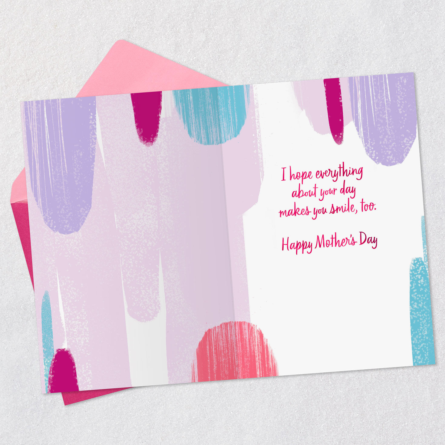 Pink Arches Mothers Day Card for Mom from Distance Open card with envelope image number 3