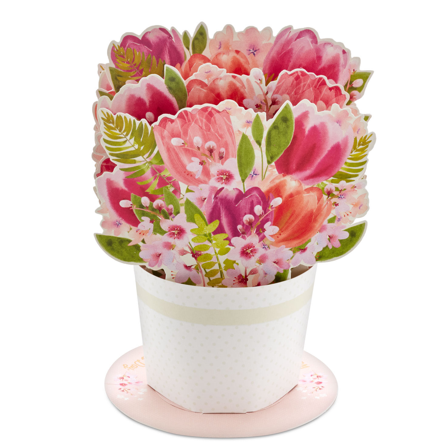 Tulip Flower Bouquet 3D Pop-Up Mother's Day Card card back image number 2