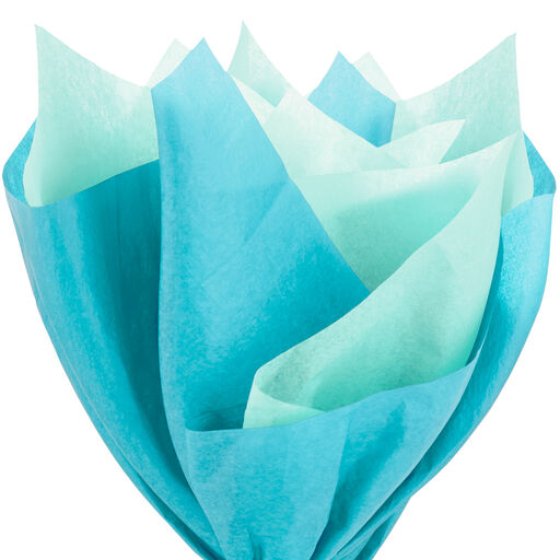 Turquoise and Mint Green 2-Pack Tissue Paper, 8 Sheets, Turquoise & Mint