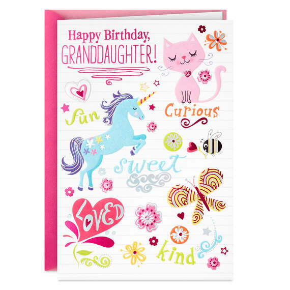 Happier, Brighter and Sweeter Birthday Card for Granddaughter, , large image number 1