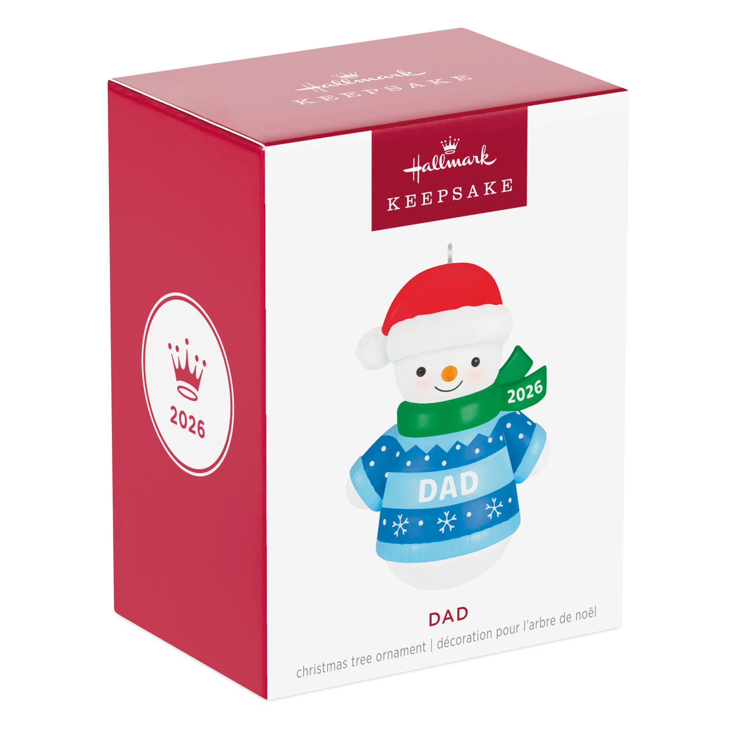 Blue Dad Snowman 2026 Keepsake Ornament package front image number 7