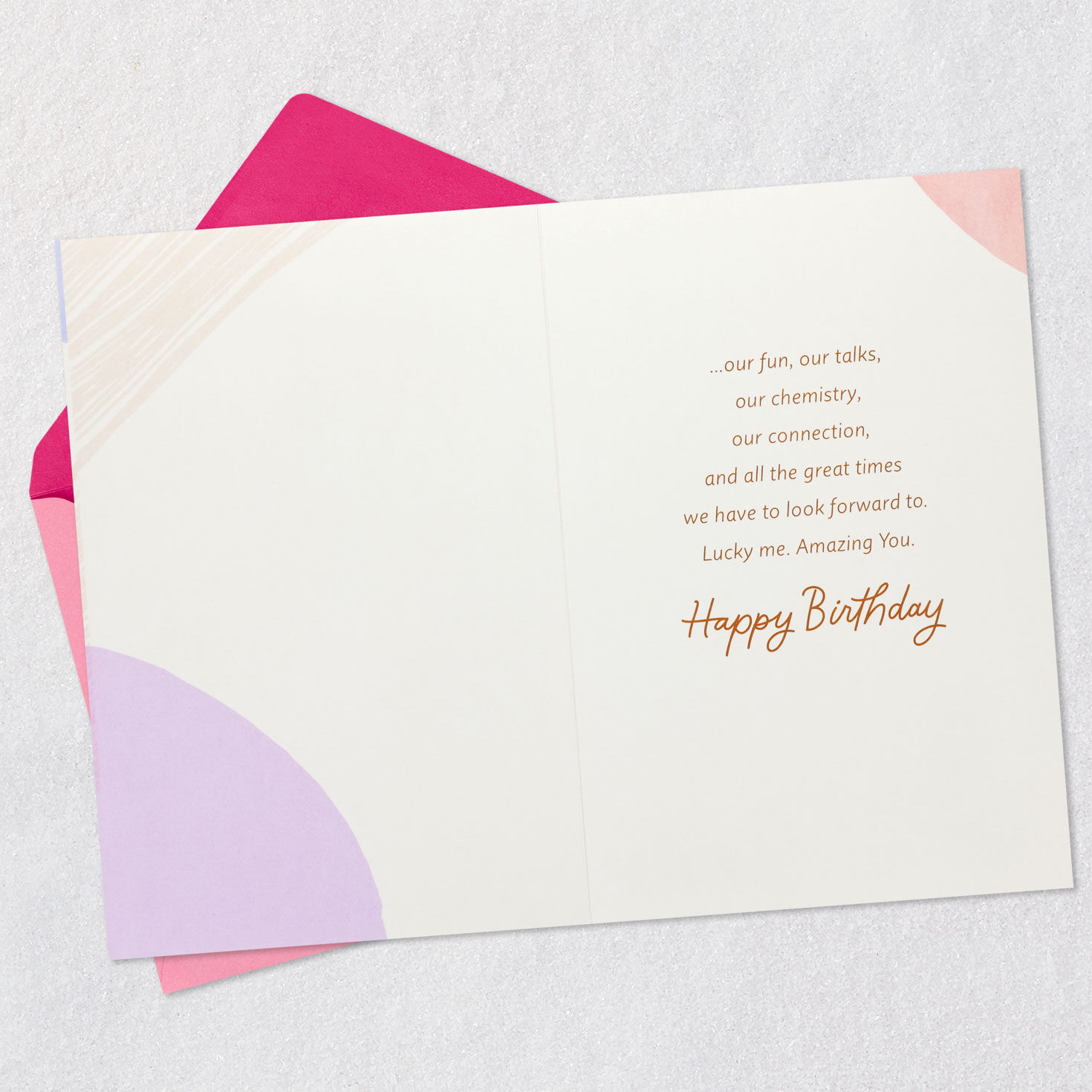 Romantic Pastel Heart Birthday Card Open card with envelope image number 3