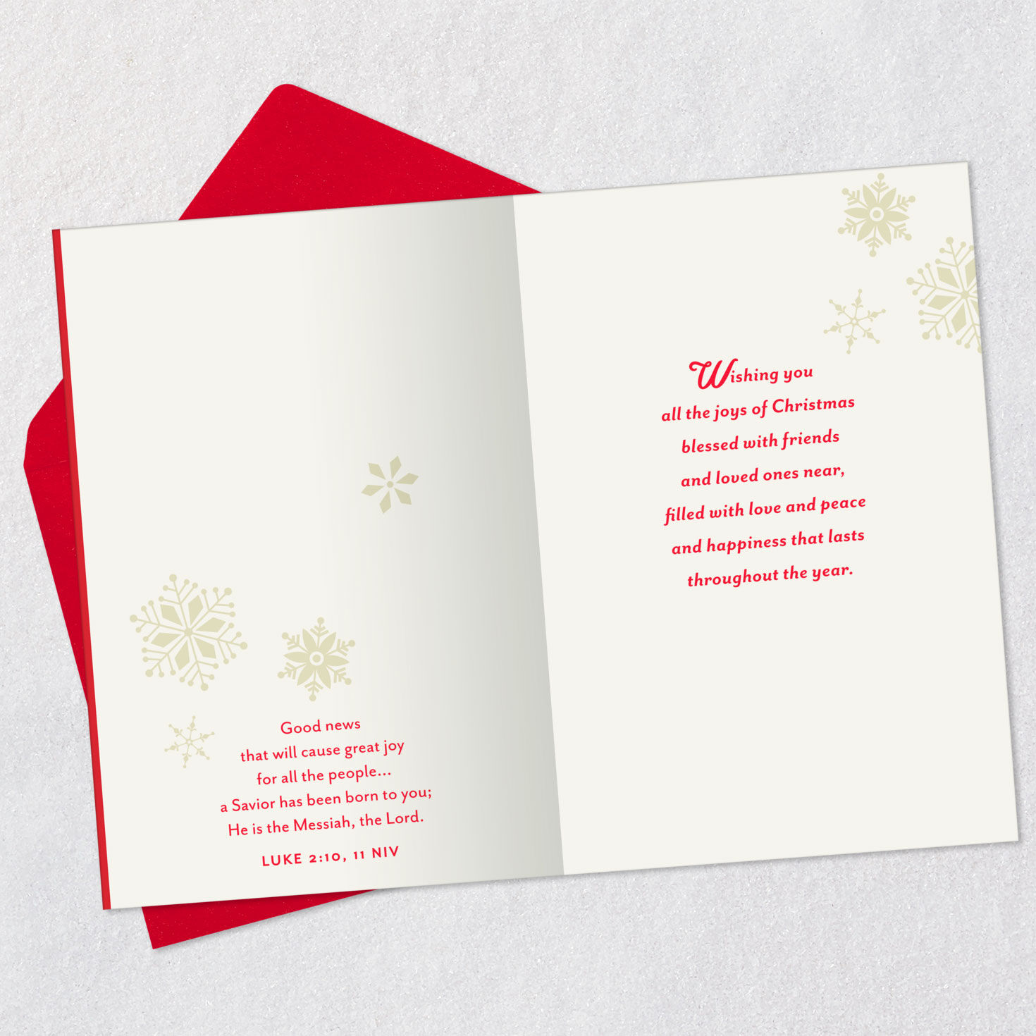 Mugs and Snowflakes Religious Christmas Card Open card with envelope image number 4