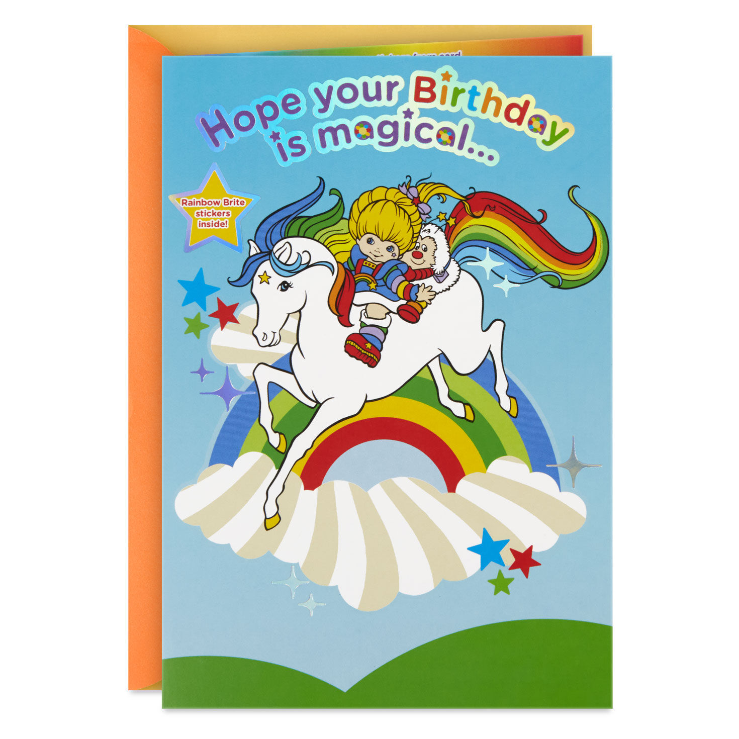 Rainbow Brite Hope It's Magical Birthday Coloring Card for Kids With Stickers
