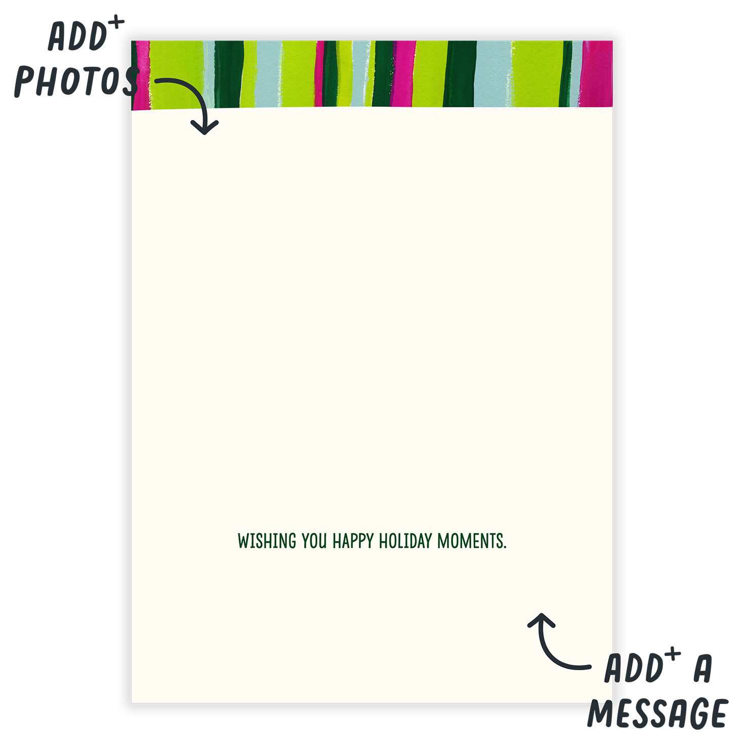 Colored Letters Star Feliz Navidad Card Open Card indicating personalization image number 3