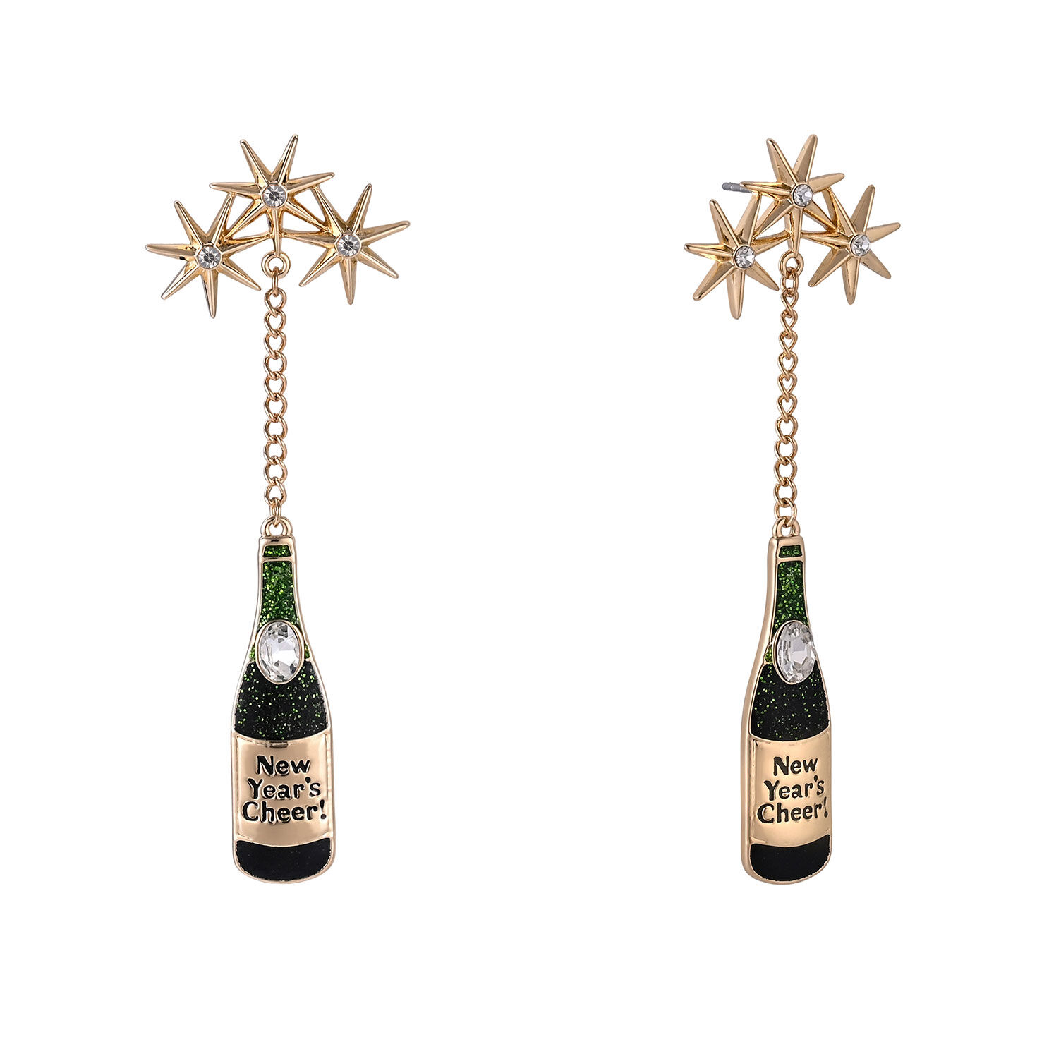 Champagne Bottle Linear Earrings