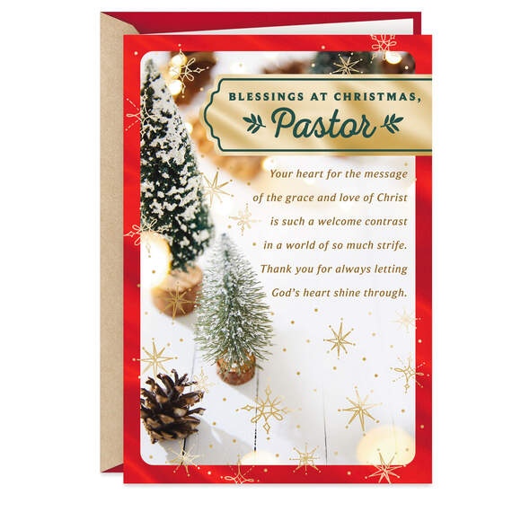 Abundant Blessings Religious Christmas Card for Pastor, , large image number 1