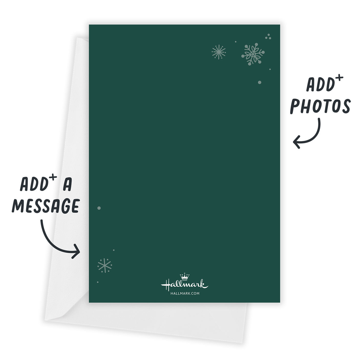Santa Holding Photo Personalized Christmas Card Open Card with Envelope indicating personalization image number 3