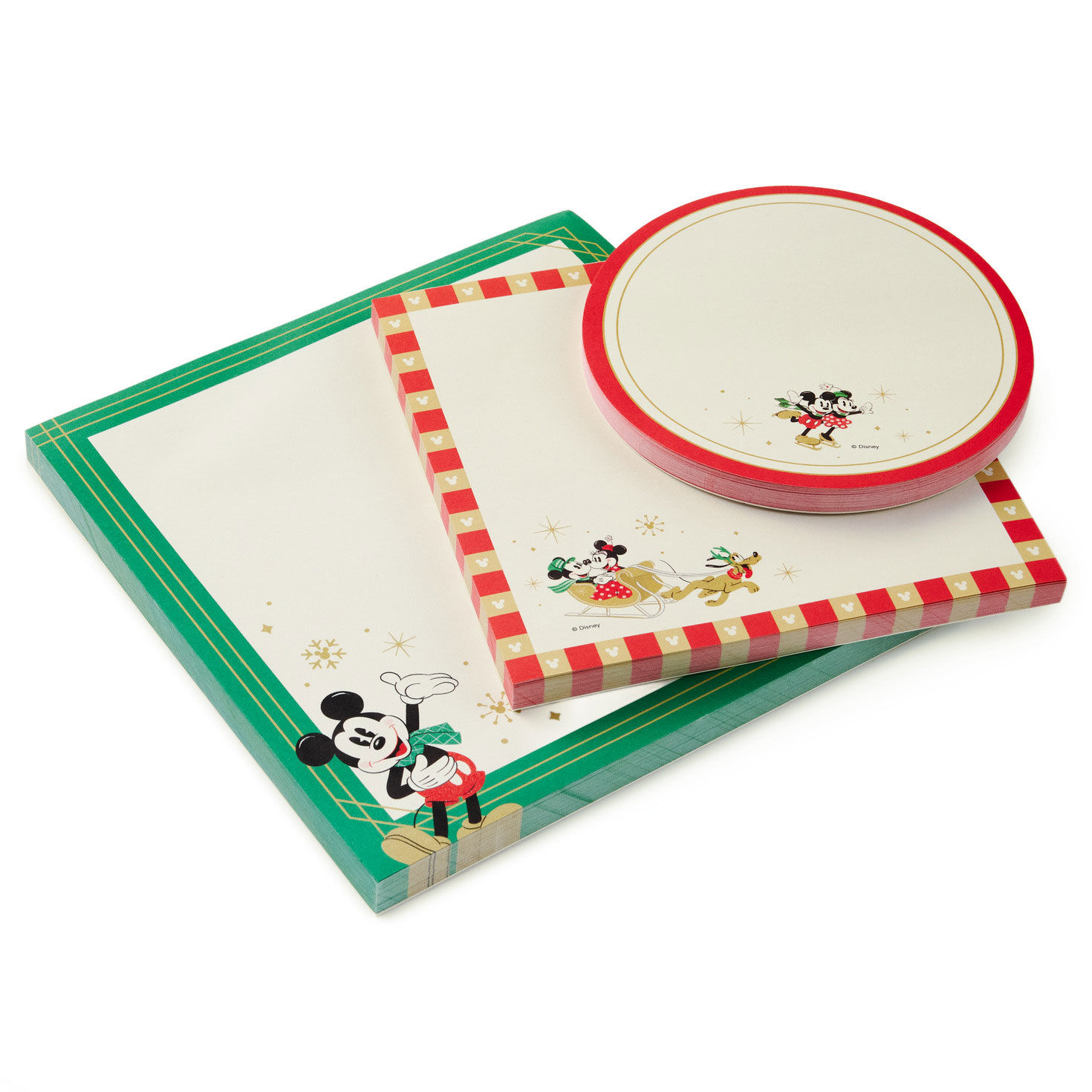 Disney Mickey and Friends Assorted Holiday Note Pad Set, Pack of 3