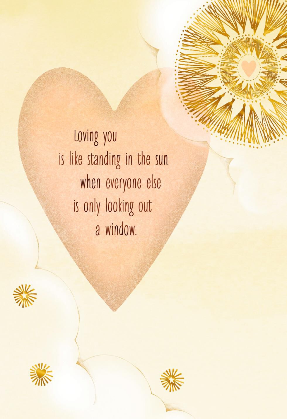 Golden Heart and Sun Sweetest Day Card