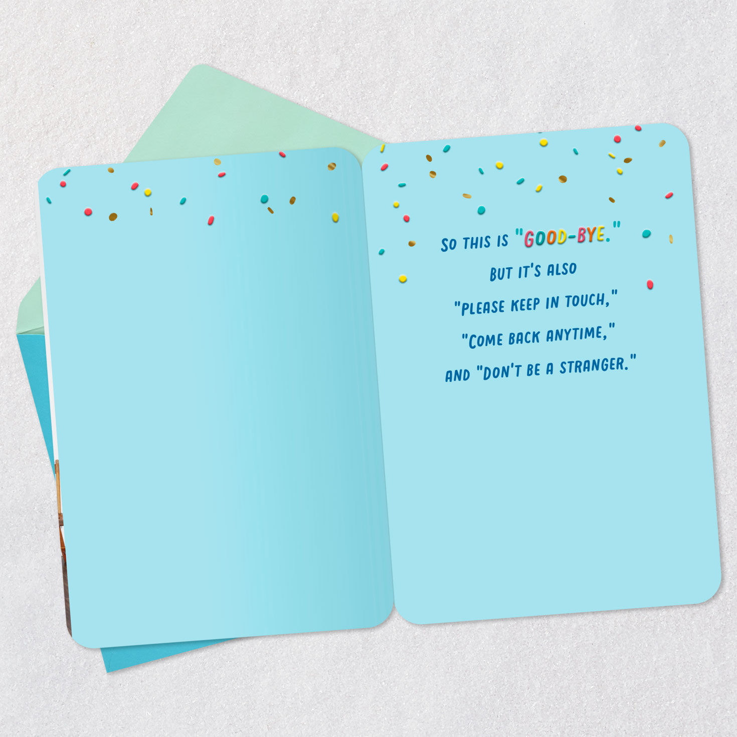 Balloon Banner Farewell Goodbye Card Open card with envelope image number 3