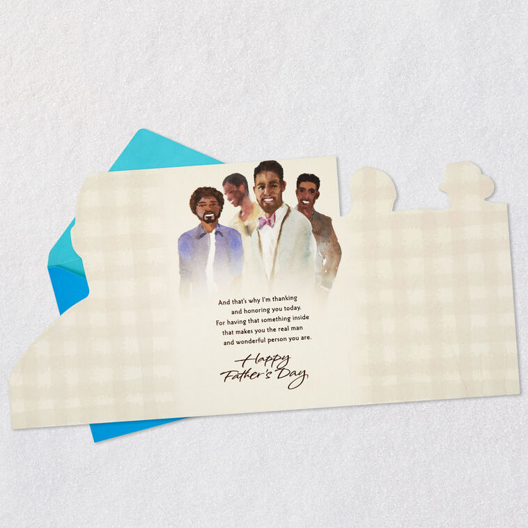 Black Men Watercolor Portraits Father's Day Card Card Front Detail image number 4