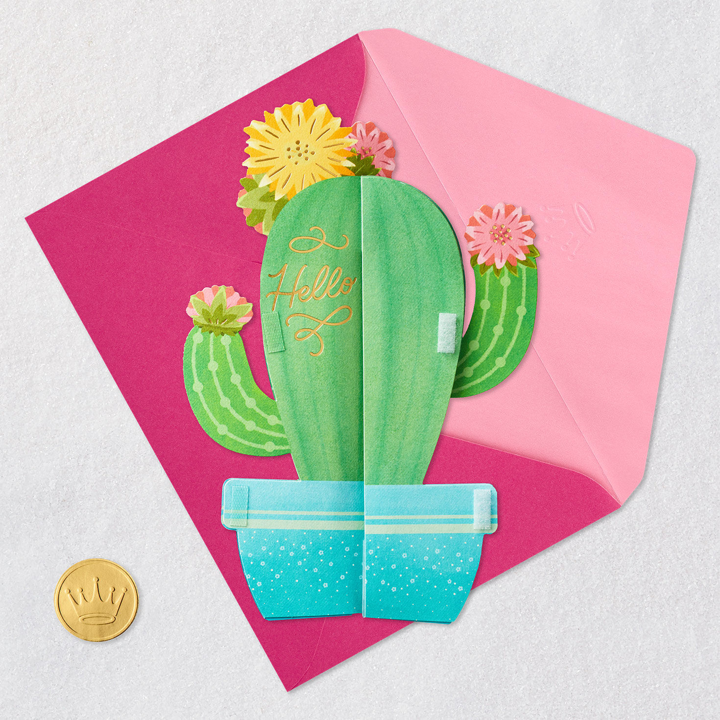 All Sun, All Fun Flowering Cactus Honeycomb 3D Pop-Up Card, , large image number 8