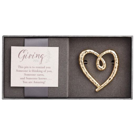 Gold Heart Giving Pin, 