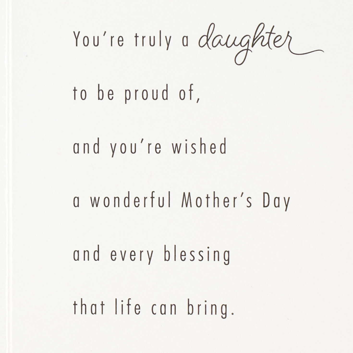 Hummingbird and Flowers Daughter Mother's Day Card Sentiment image number 3