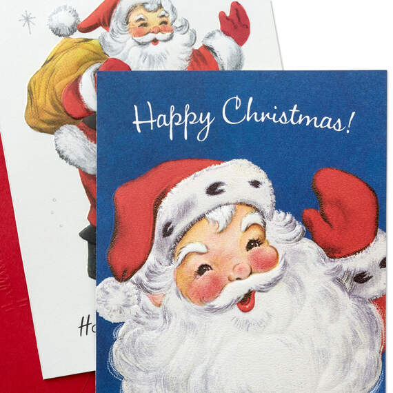 Vintage Santa Assortment Boxed Christmas Cards, Pack of 12, , large image number 4