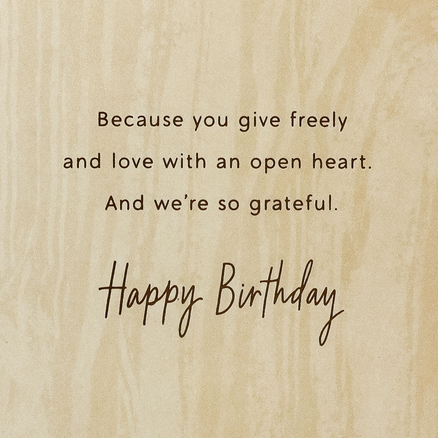 Trees on Woodgrain Dad Birthday Card from Family Sentiment image number 3