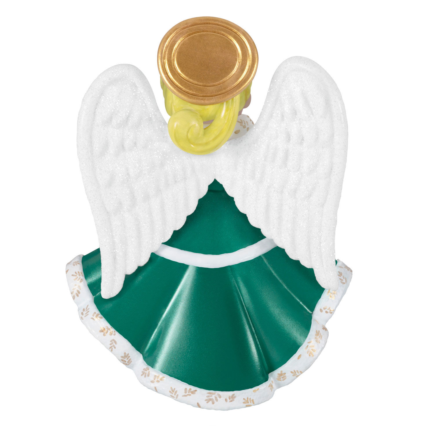 Angel in Green Dress With Muff Keepsake Ornament Back image number 6