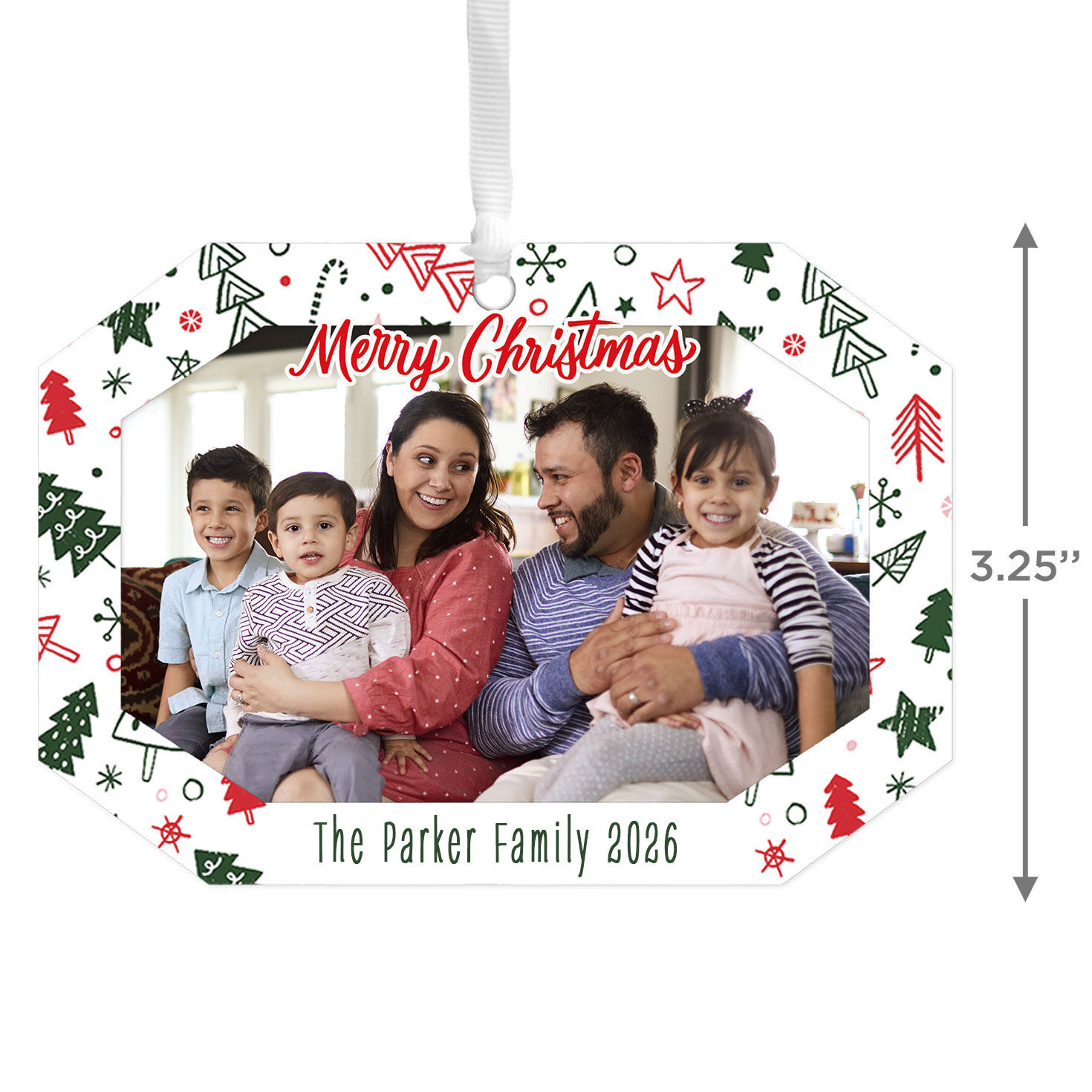 Festive Fun Personalized Christmas Ornament measurement image number 3