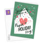 Green Red Paper Hug Personalized Holiday Card Card  front with Envelope  image number 2