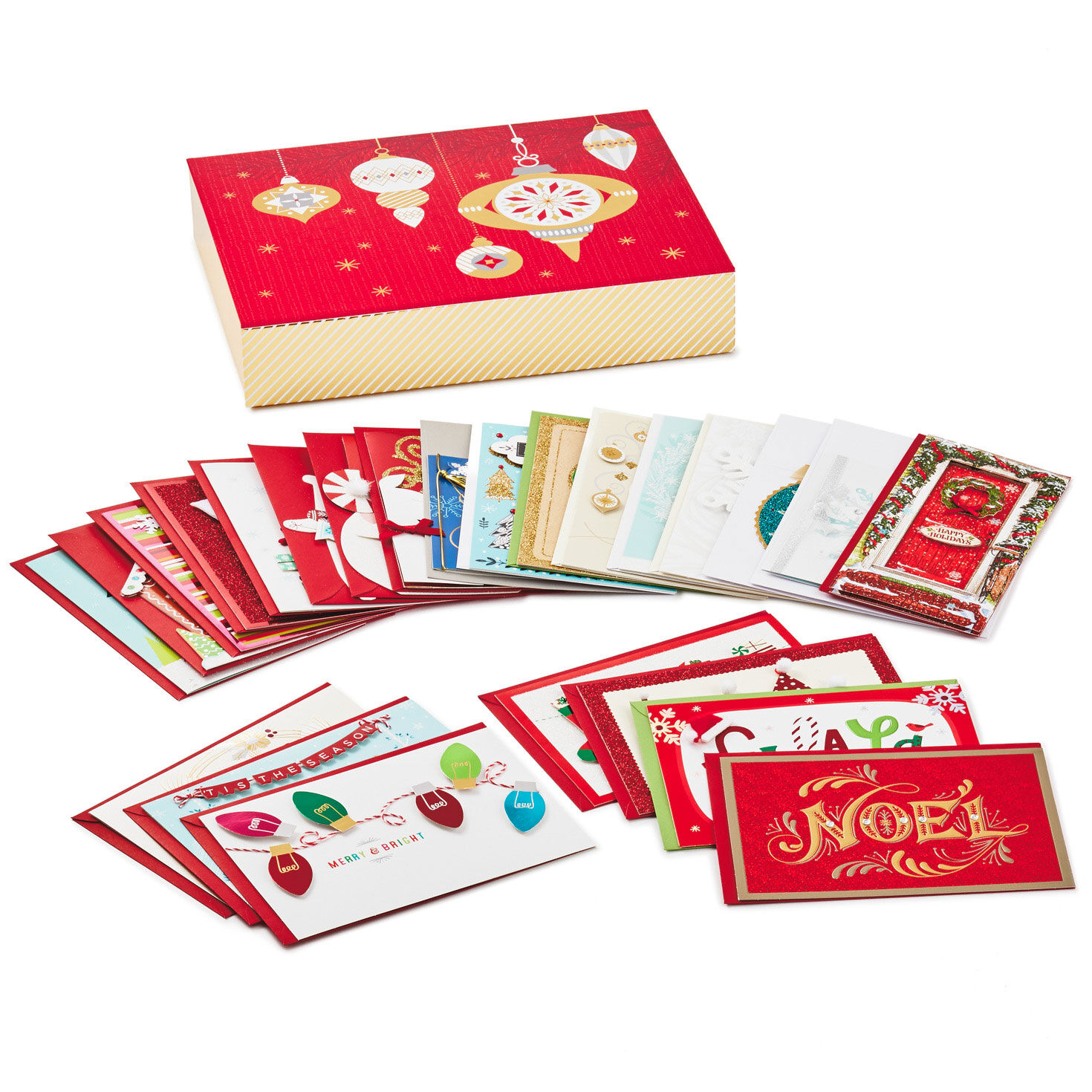 Handmade Holiday Greetings Assorted Christmas Cards, Box of 24