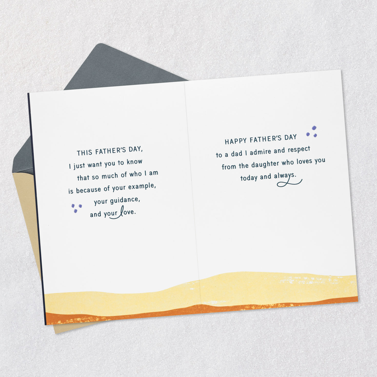 Lettering on Blue Dad Father's Day Card From Daughter Open card with envelope image number 4