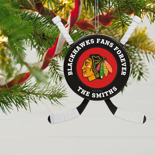 NHL Hockey Personalized Ornament, Chicago Blackhawks®, 
