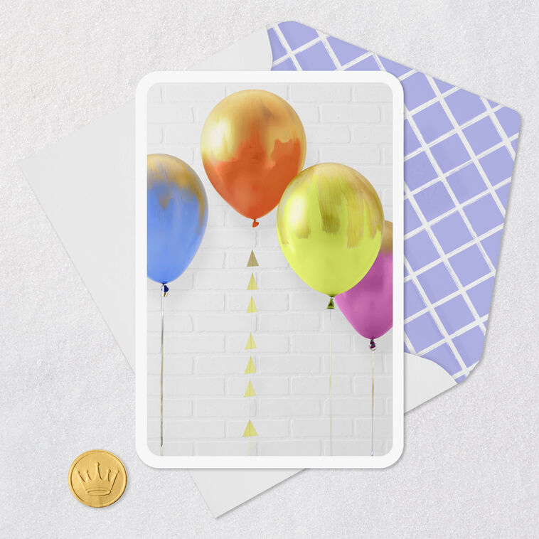 Bright Balloons Blank Card Card Front with Envelope and Gold Seal image number 4