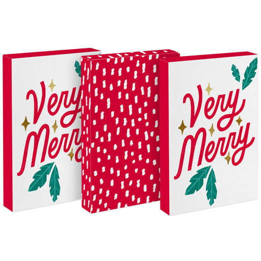 Very Merry and Dots 3-Pack Large Christmas Gift Boxes, 
