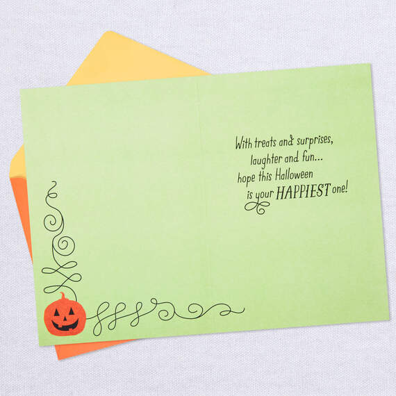 Treats and Fun Smiling Pumpkin Halloween Card, , large image number 3