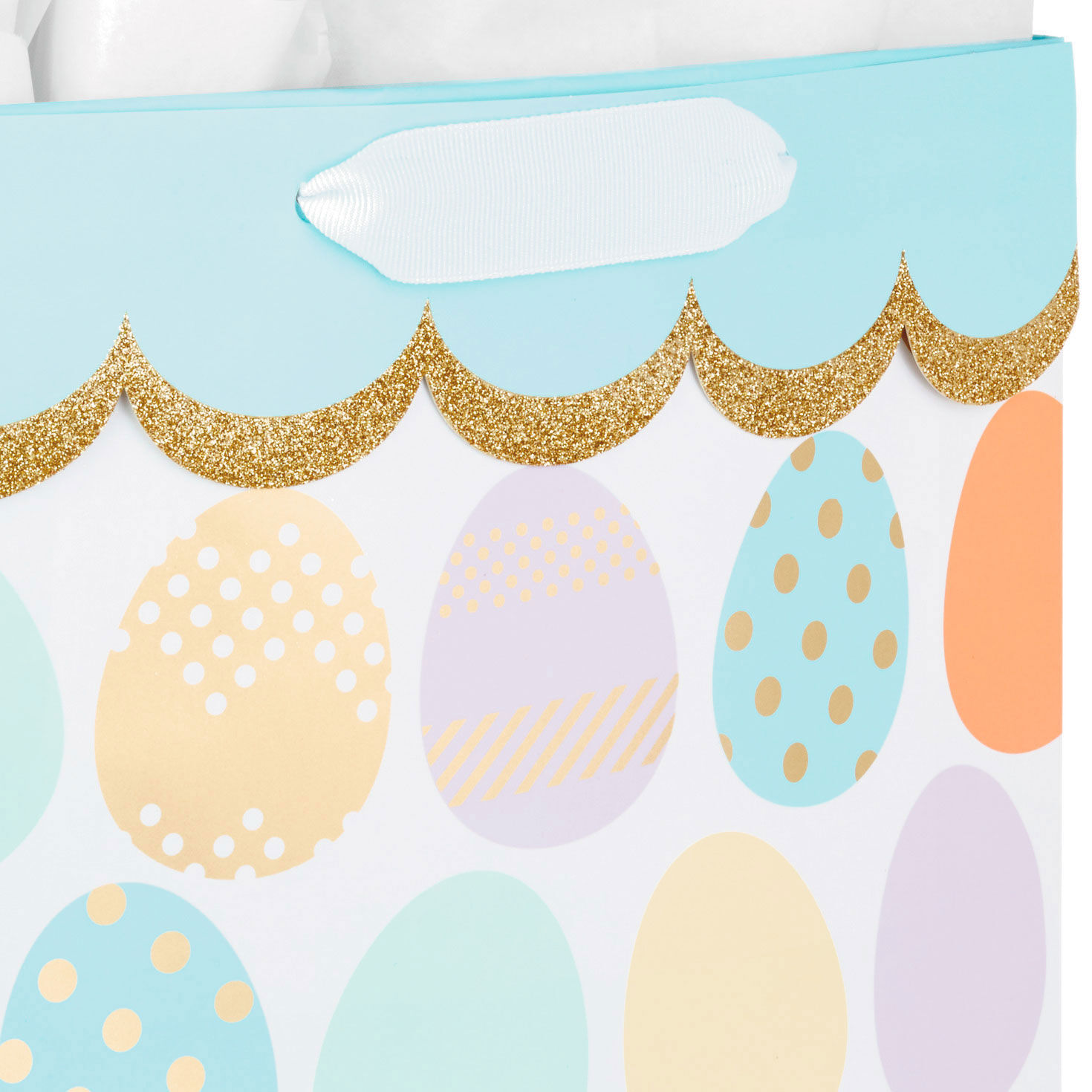 Large Easter Egg Gift Bag With Tissue Paper Handle Detail image number 4
