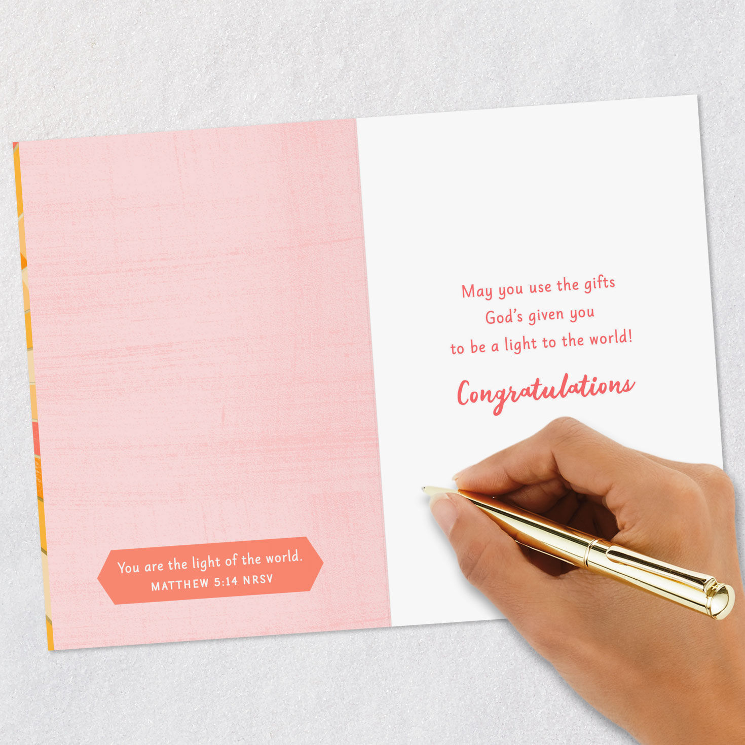 Stained Glass Sun Rays Confirmation Card for Her Signing card image number 7