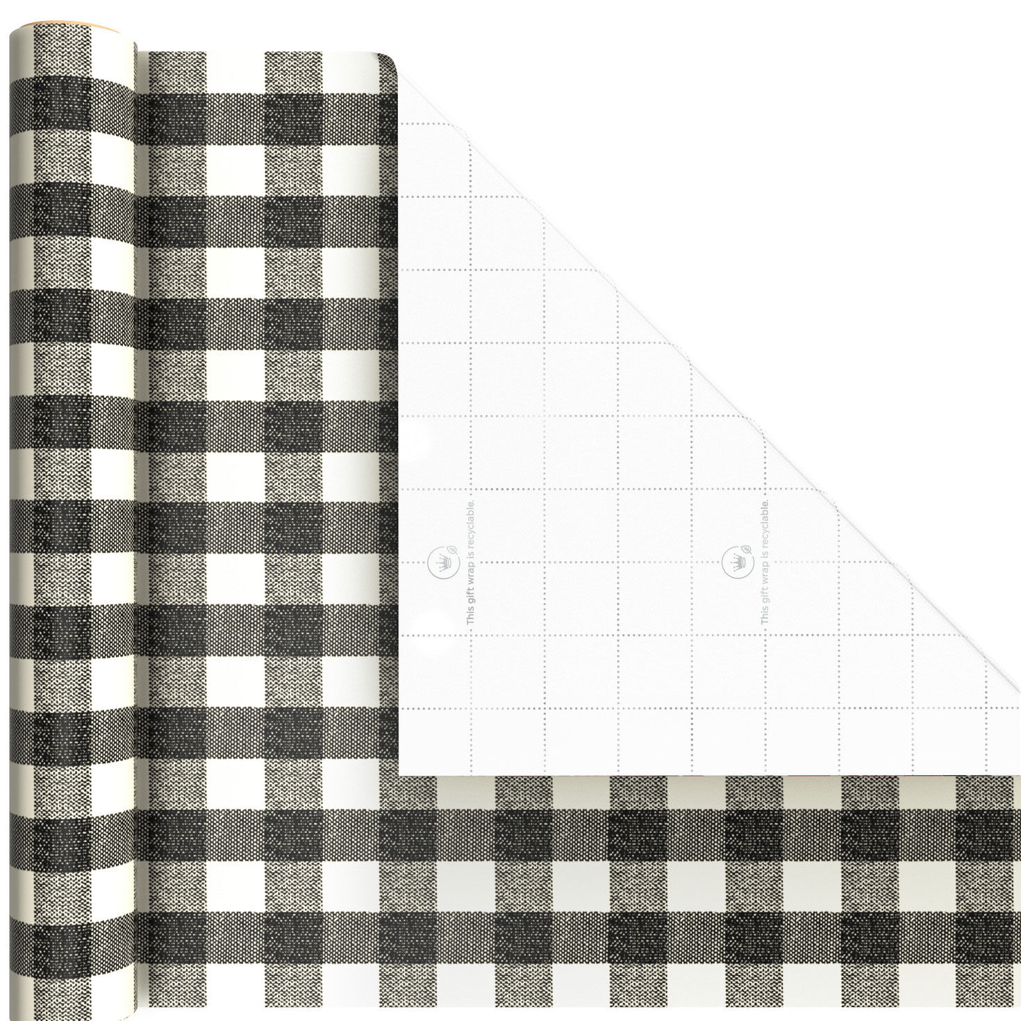 Santa on Black 3-Pack Mini Xmas Gift Wrap Rolls Wrap Square image number 5