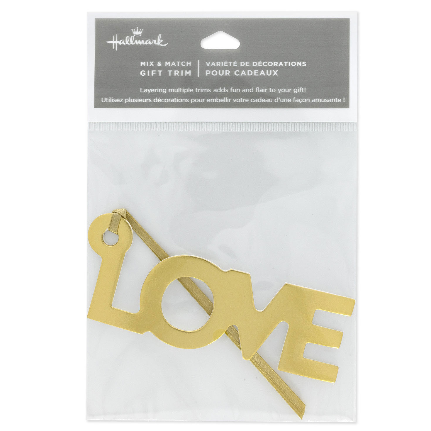 Love Die-Cut Gold Gift Trim With Ribbon Hanger package front image number 6