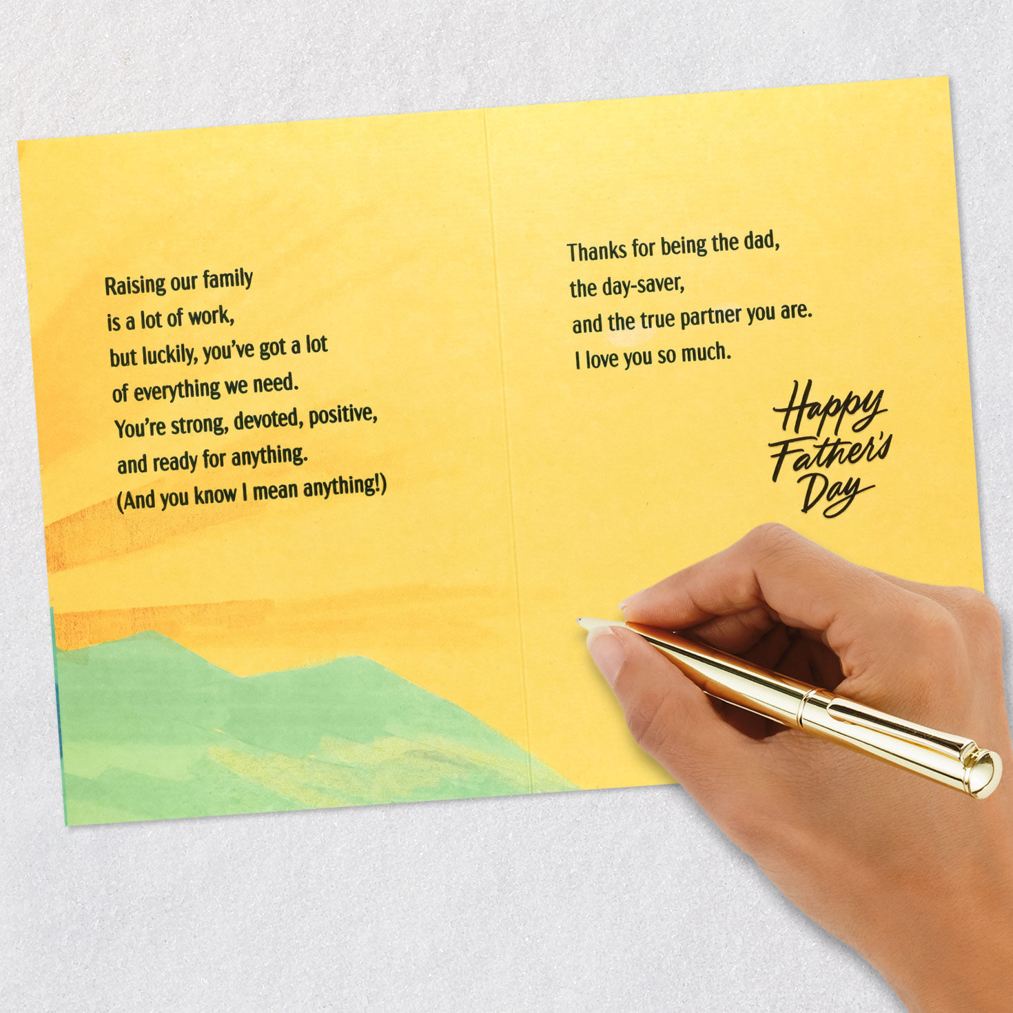 Sunrise Landscape Father's Day Card signing card image number 7