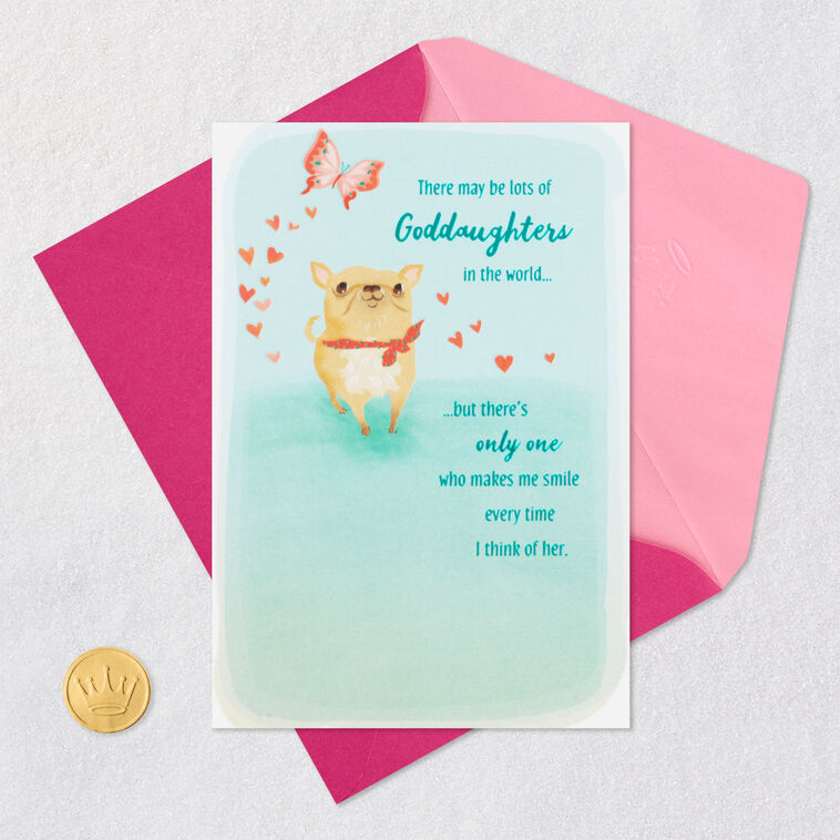 Smiling Thinking of You Birthday Card for Goddaughter, , large image number 5