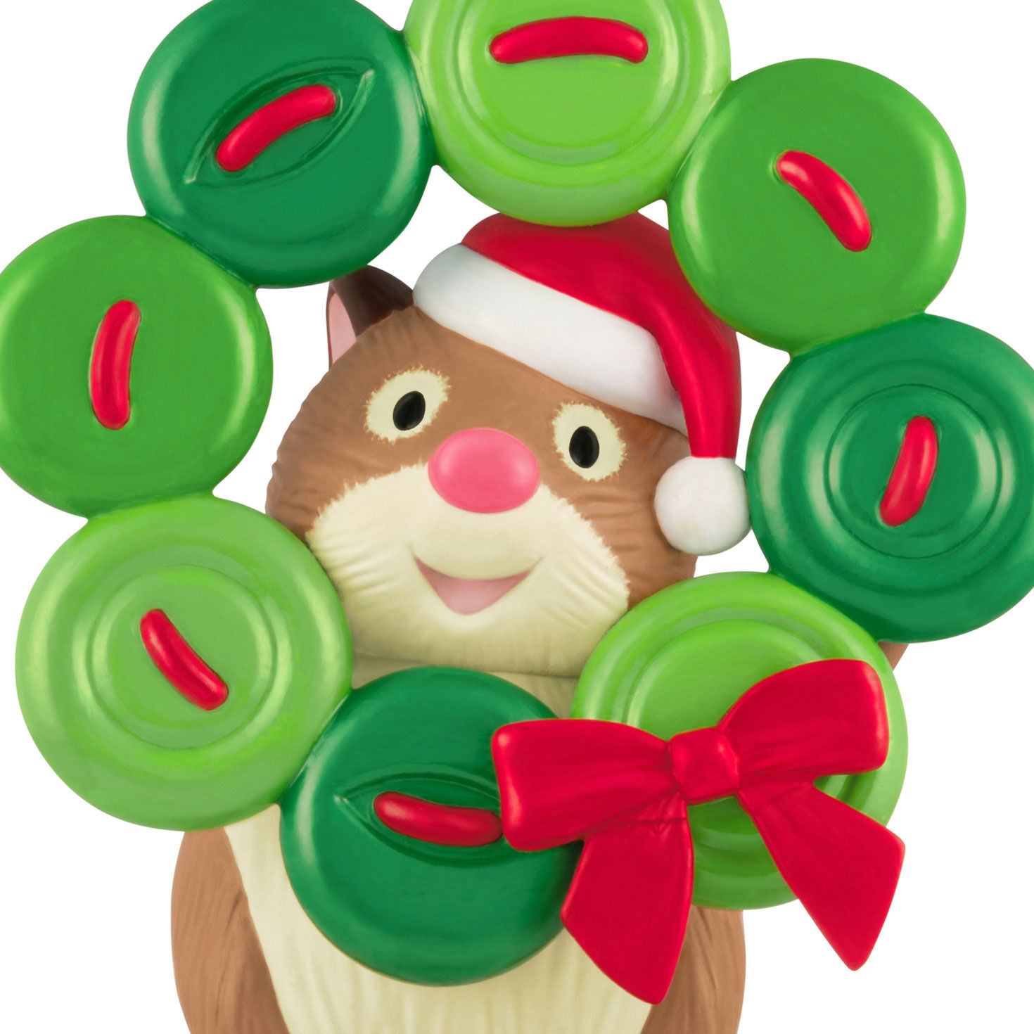Hamster With Button Wreath Keepsake Ornament closeup view image number 5