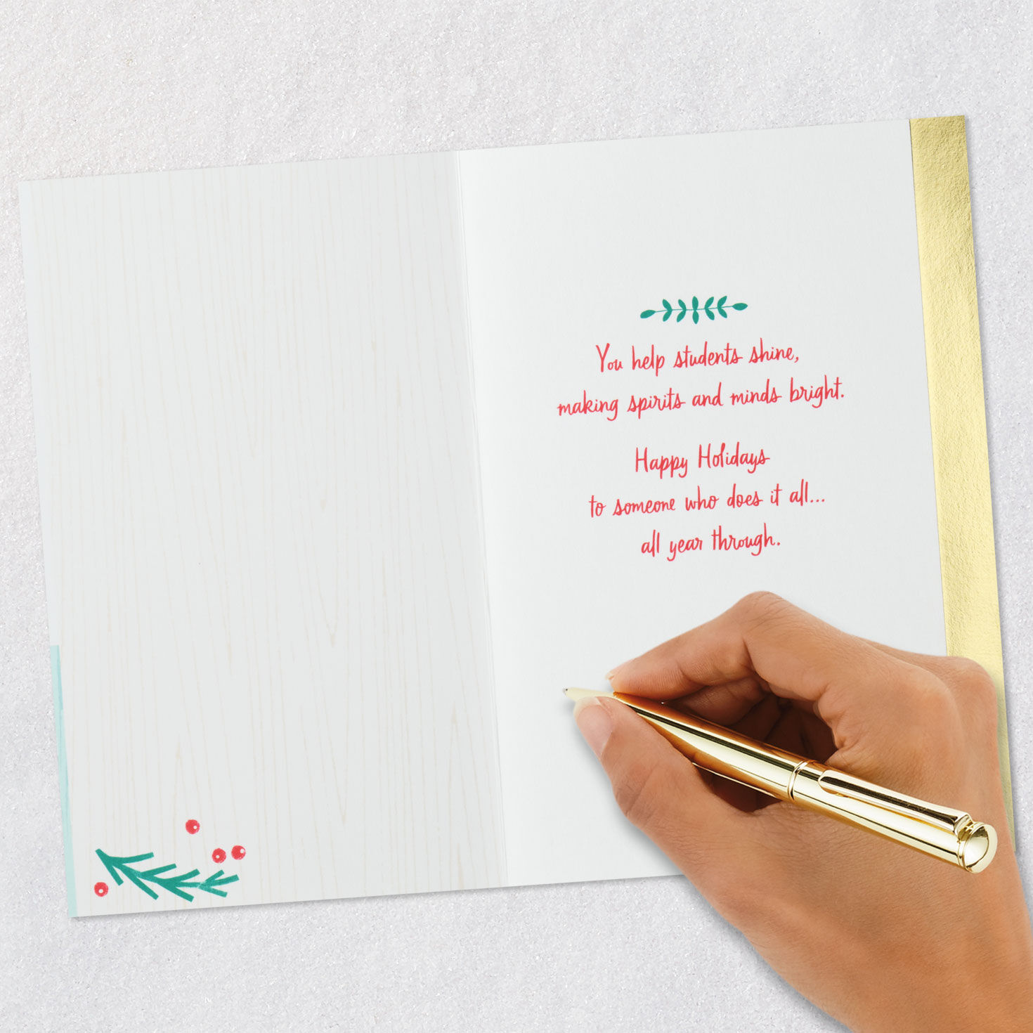 You Help Students Shine Christmas Thank-You Card for Teacher, , large image number 6