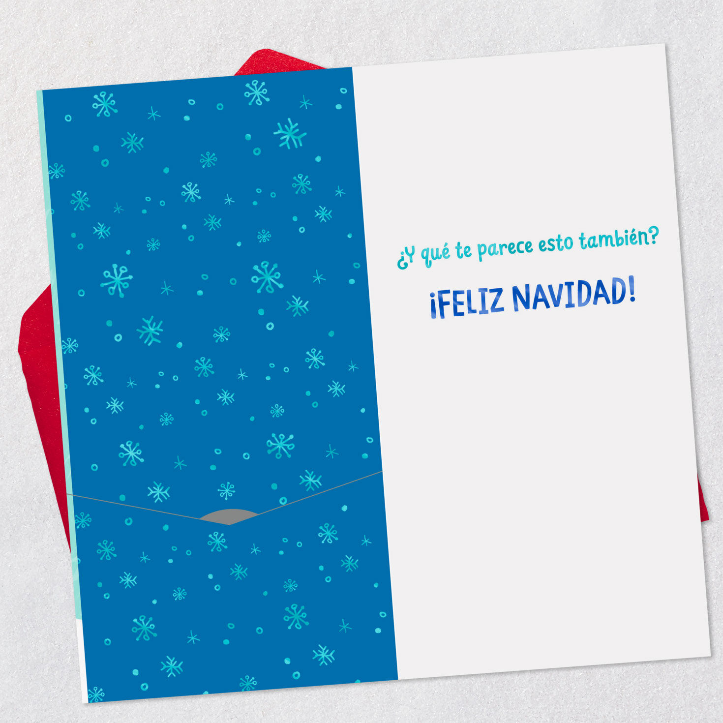 Snowman Money Holder Christmas Card in Spanish Open card with envelope image number 3