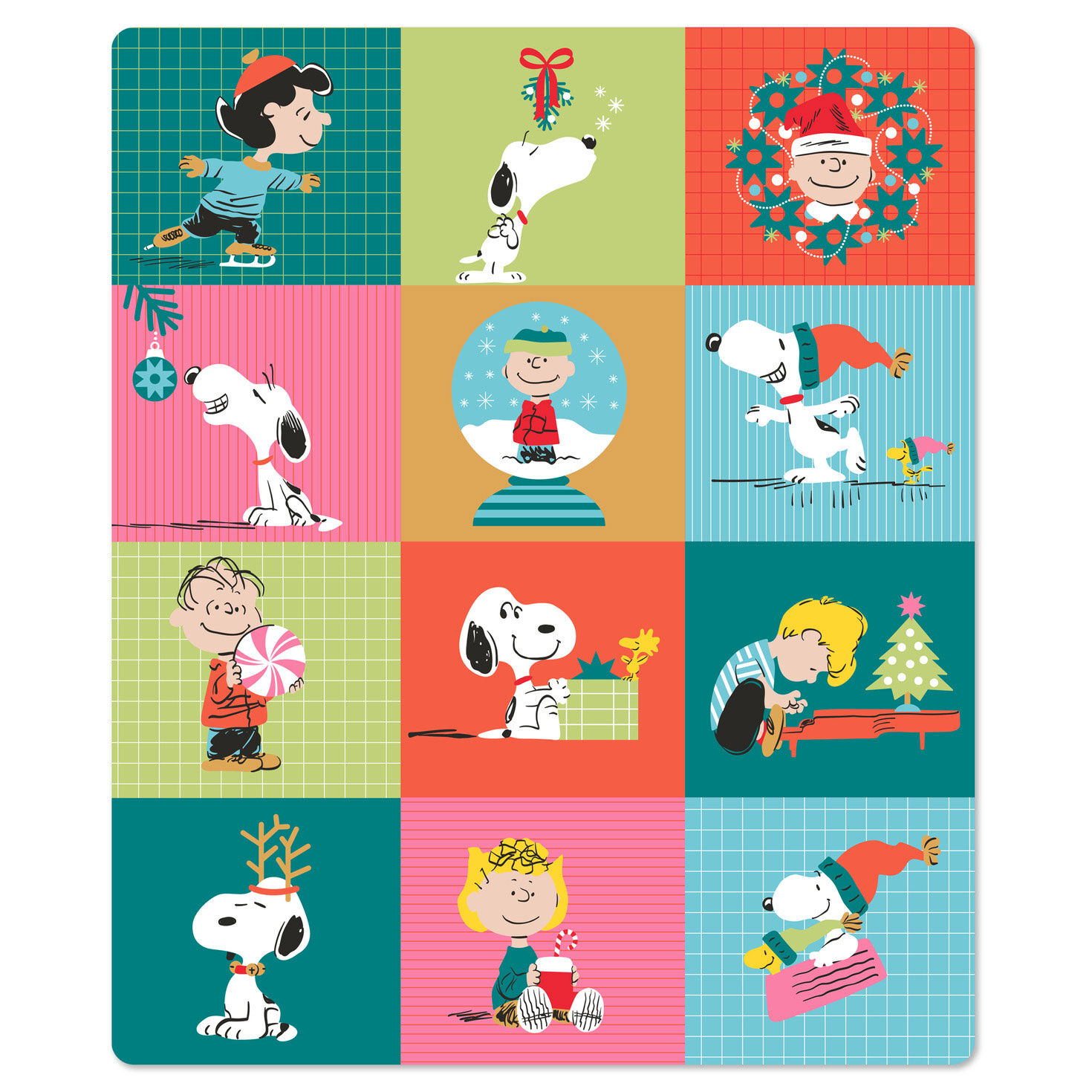 Peanuts® Holiday Patchwork Throw Blanket, 50x60 for only USD 39.99 | Hallmark