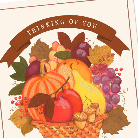 Fall Basket Thinking of You Thanksgiving Card, , large image number 4